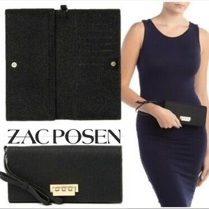 NWT ZAC Zac Posen Earthette Leather Wristlet Wallet